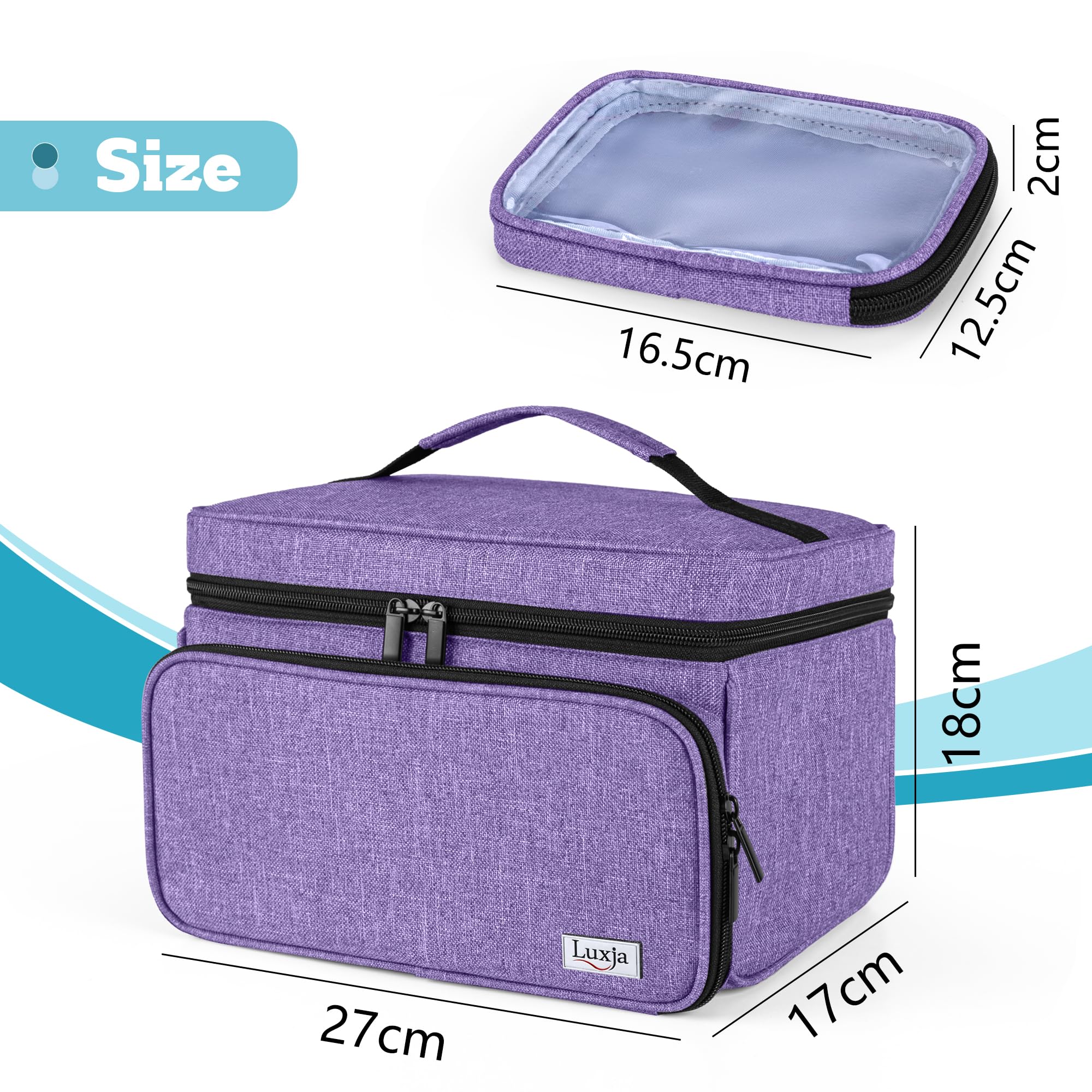 Luxja Medizinische Tasche, Notfalltasche für Medizinisches Zubehör, Medikamententasche für unterwegs, Medizintasche für Erste Hilfe Sets, Lila