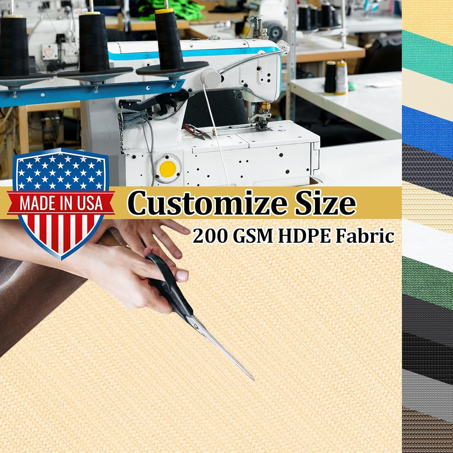 Shade&Beyond Customized Size 90% Sun Shade Cloth with Grommets, 6' X 24' Shade Cover Canopy, Mesh Tarp Sun Screens for Patio, Outdoor, Pergola, Garden, Backyard GN07, Beige