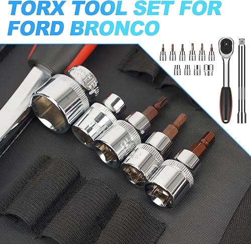 Miniatura 9 de SUPAREE Hardtop and Door Removal Torx Tool Set Socket Wrench Kit for 1997-2019 2020 Jeep Wrangler CJ TJ JK JKU JL JLU Sport Sahara Rubicon X