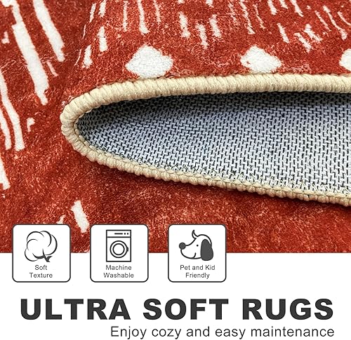 Miniatura 6 de KILOCOCO Alfombra de pasillo lavable de 2 x 8 pies, alfombra bohemia antideslizante para pasillo, alfombra larga para interiores, para dormitorio,