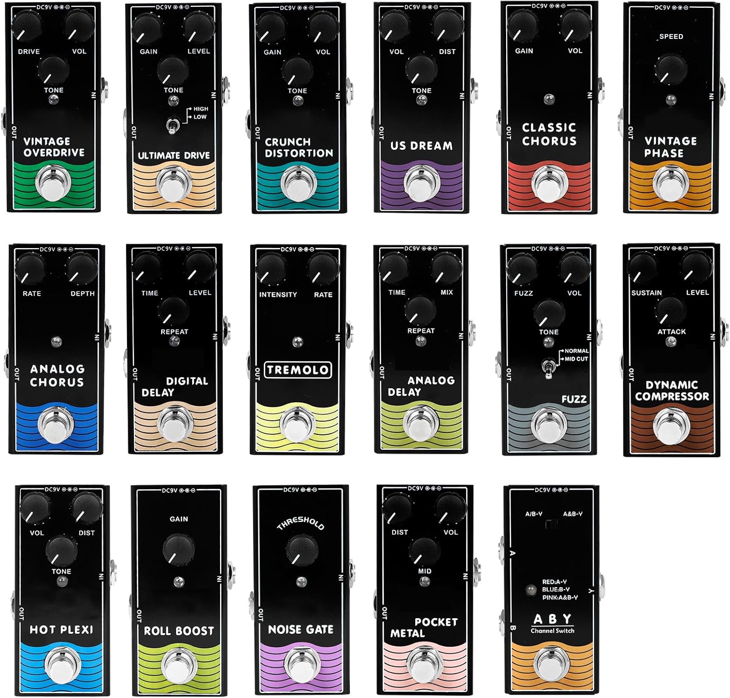 プロフェッショナルエレキギターオーバードライブペダルエレキギター＆ベース用オーバードライブトーンの小型エフェクトペダルプロセッサ