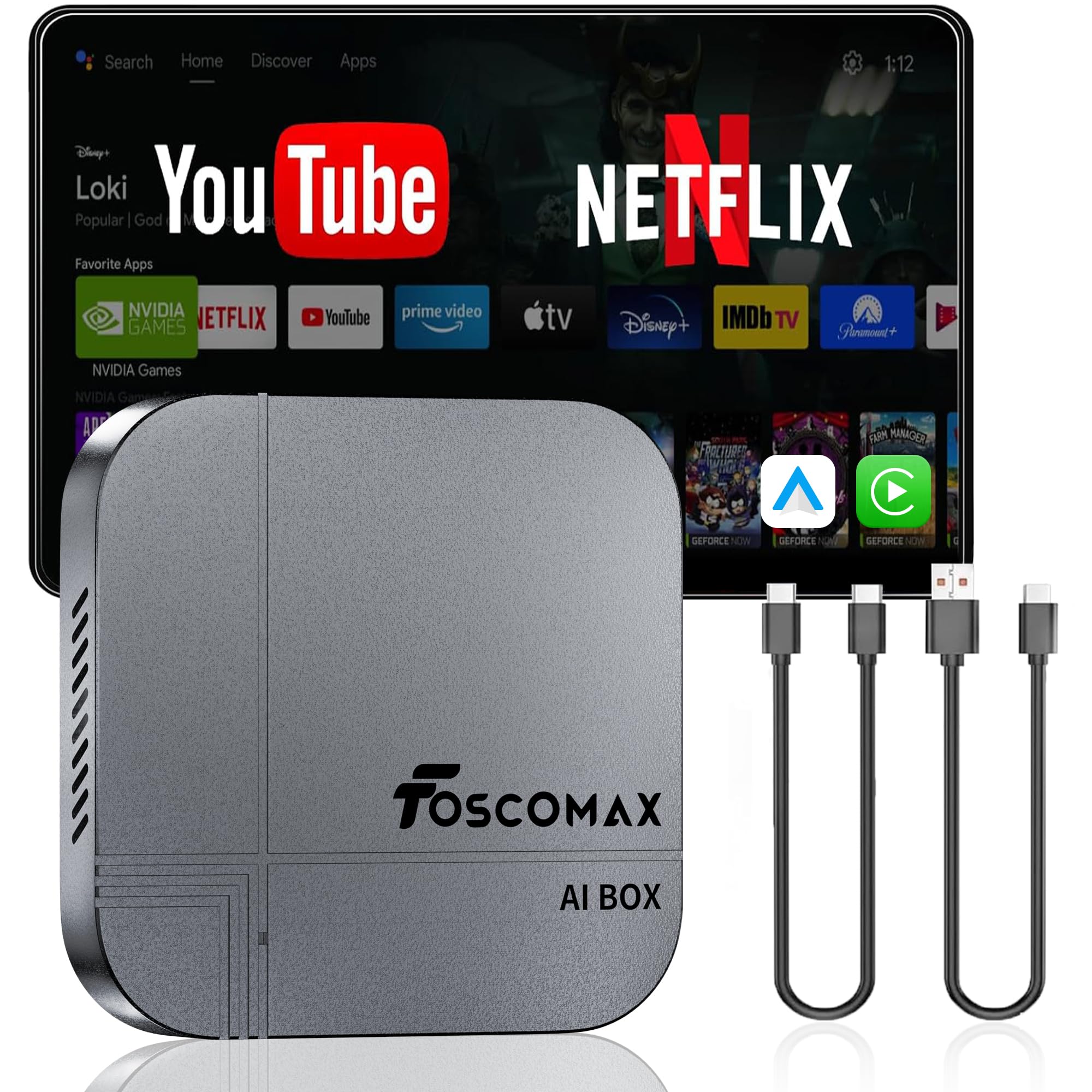 Amazon.com: 3-in-1 Wireless CarPlay Android Auto Adapter, AI Box