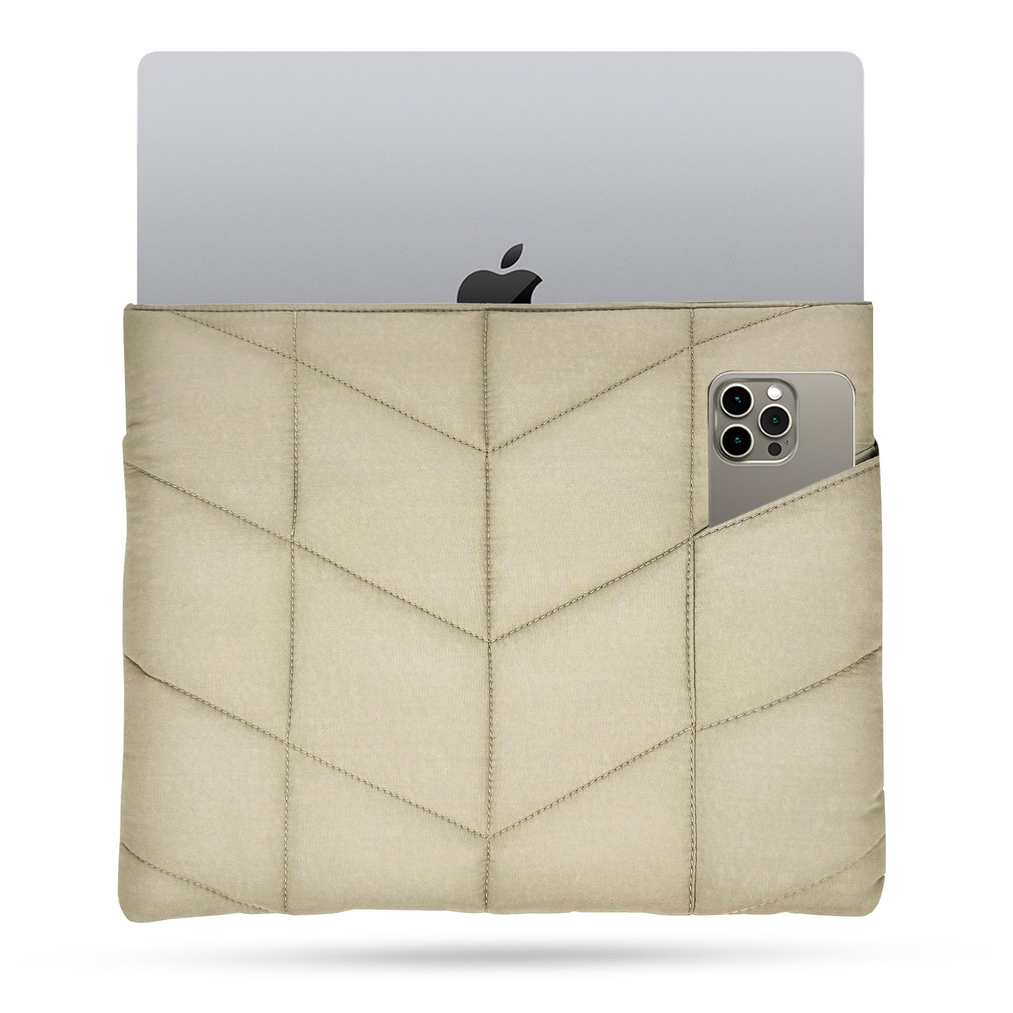 UZBL Puffy Laptop Sleeve 15-16 inch, Puffer Laptop Carrying Case for Women, Pillow Case Compatible for MacBook Air 15 & MacBook Pro 16 M3, Diamond