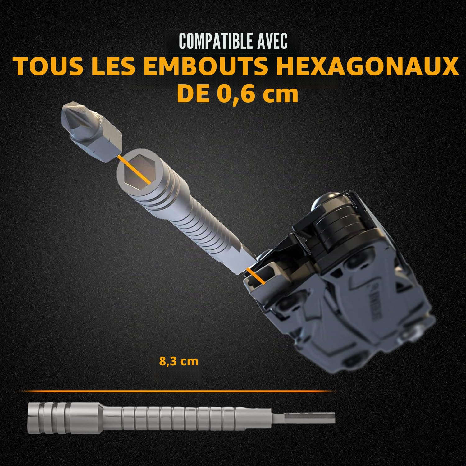 GALVANOX Jeu de clés plates à cliquet et rallonge d'embout pour outils multiples, conçu pour une utilisation avec les modèles Leatherman, tournevis à cliquet (argent)