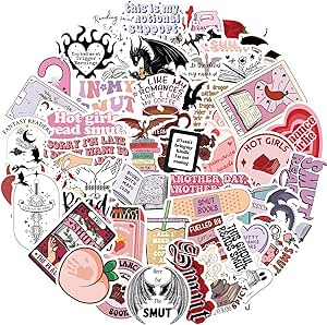 50PCS Smutty Book Stickers For Kindle & Laptops - Bookish Reading Booktok Dark Romance Decor