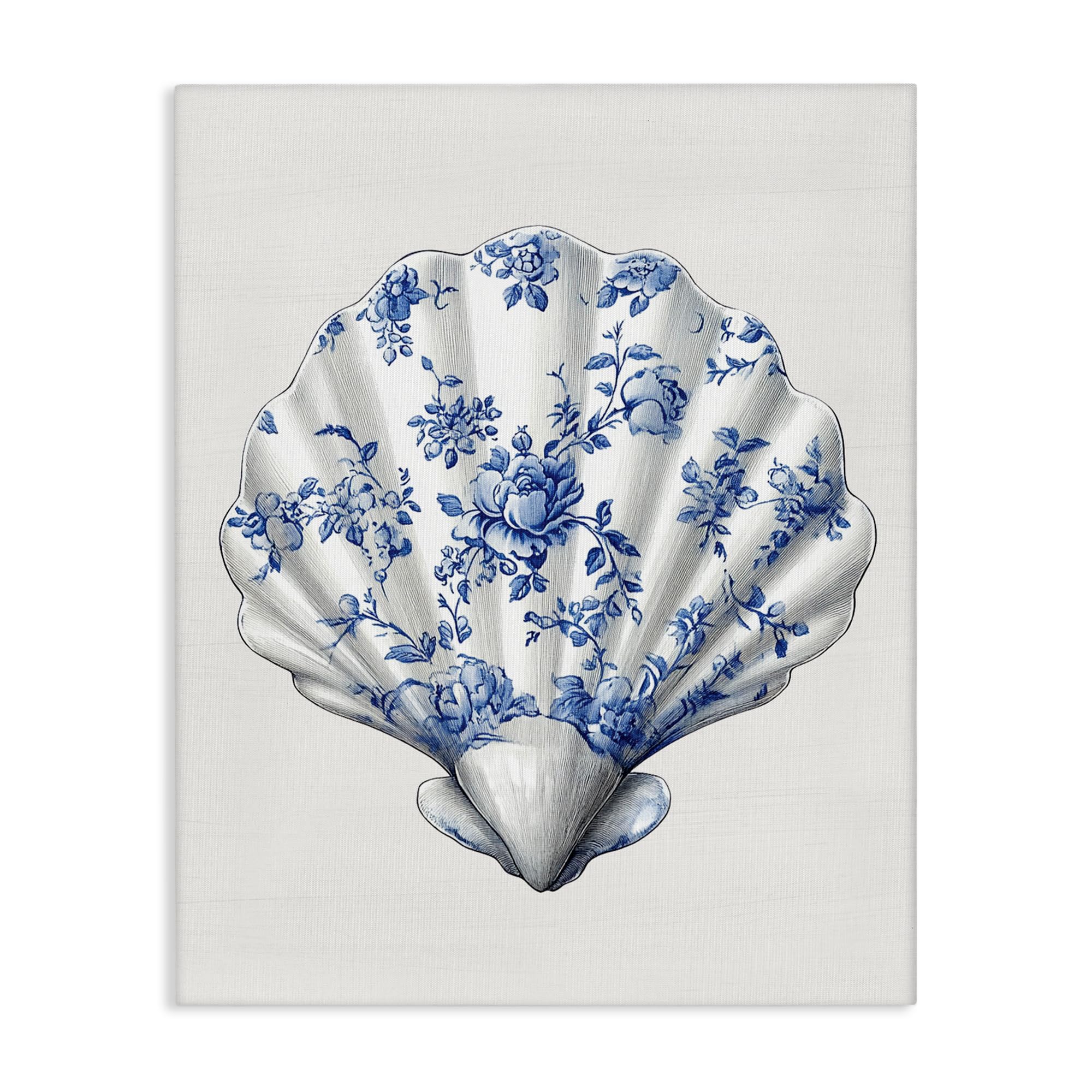 'Funky Toile Seashell'| Canvas Art