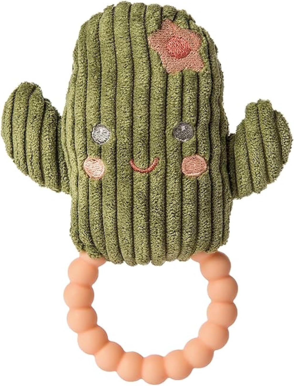 Sweet Soothie Soft Baby Rattle with Teether Ring, 6-Inches, Cactus