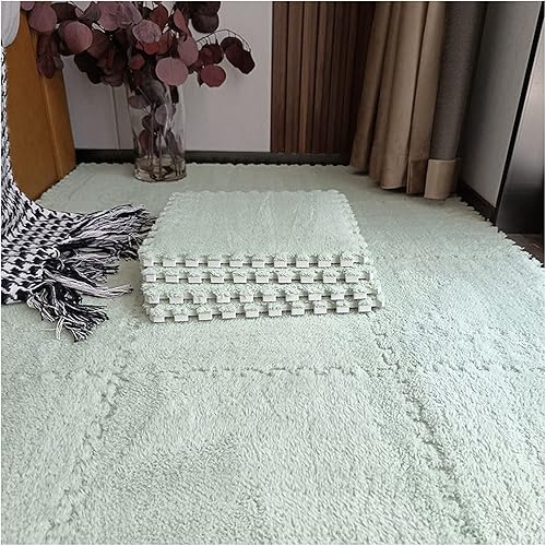10 tapetes de espuma de rompecabezas de felpa, entrelazados, suaves y antideslizantes, tapete de espuma para gimnasio en casa, 12 x 12 pulgadas, 1 x