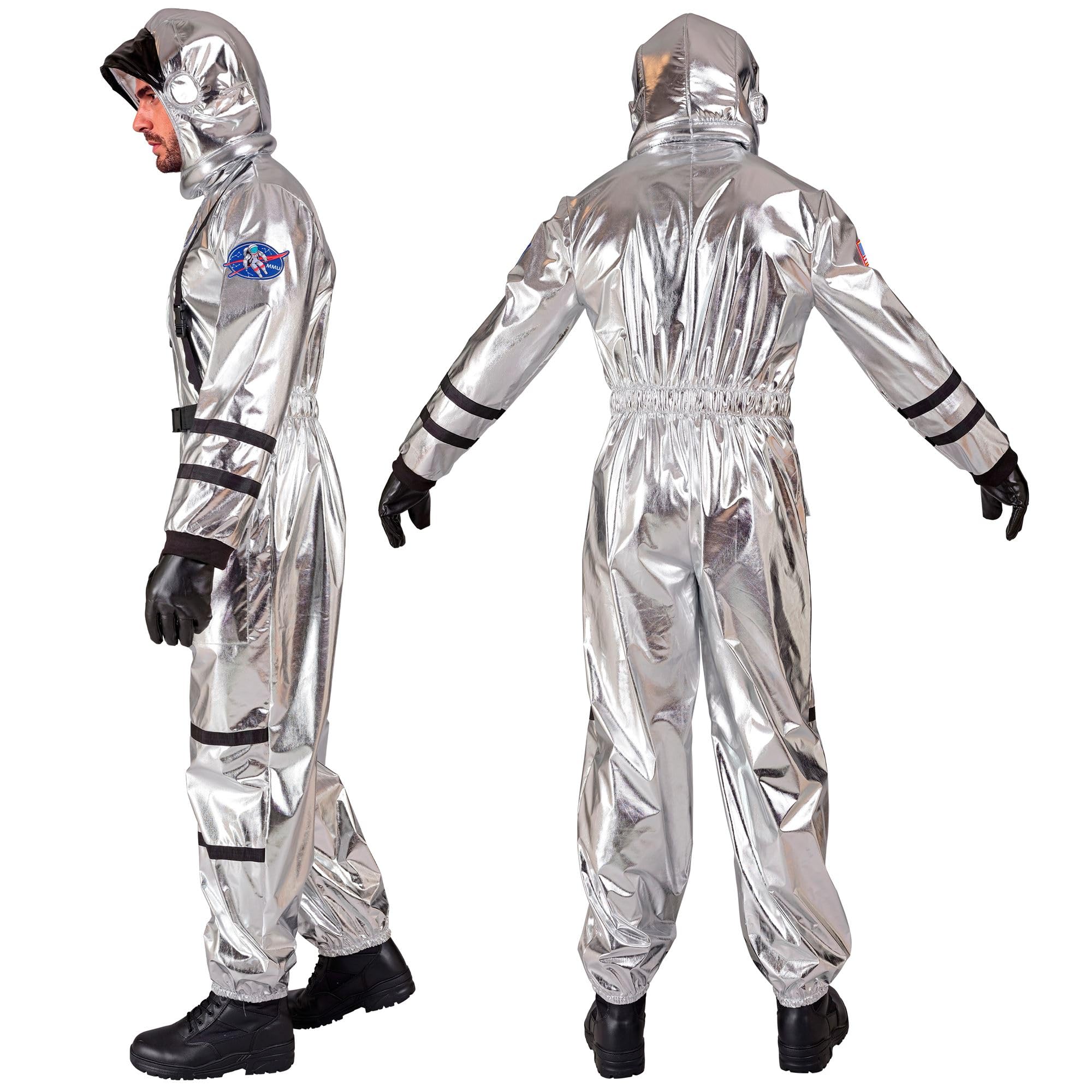 W WIDMANN MILANO Party Fashion - kostium astronauty dla mężczyzn | Kombinezon z hełmem, strój kosmiczny na karnawał, imprezę tematyczną i kosmiczne przygody