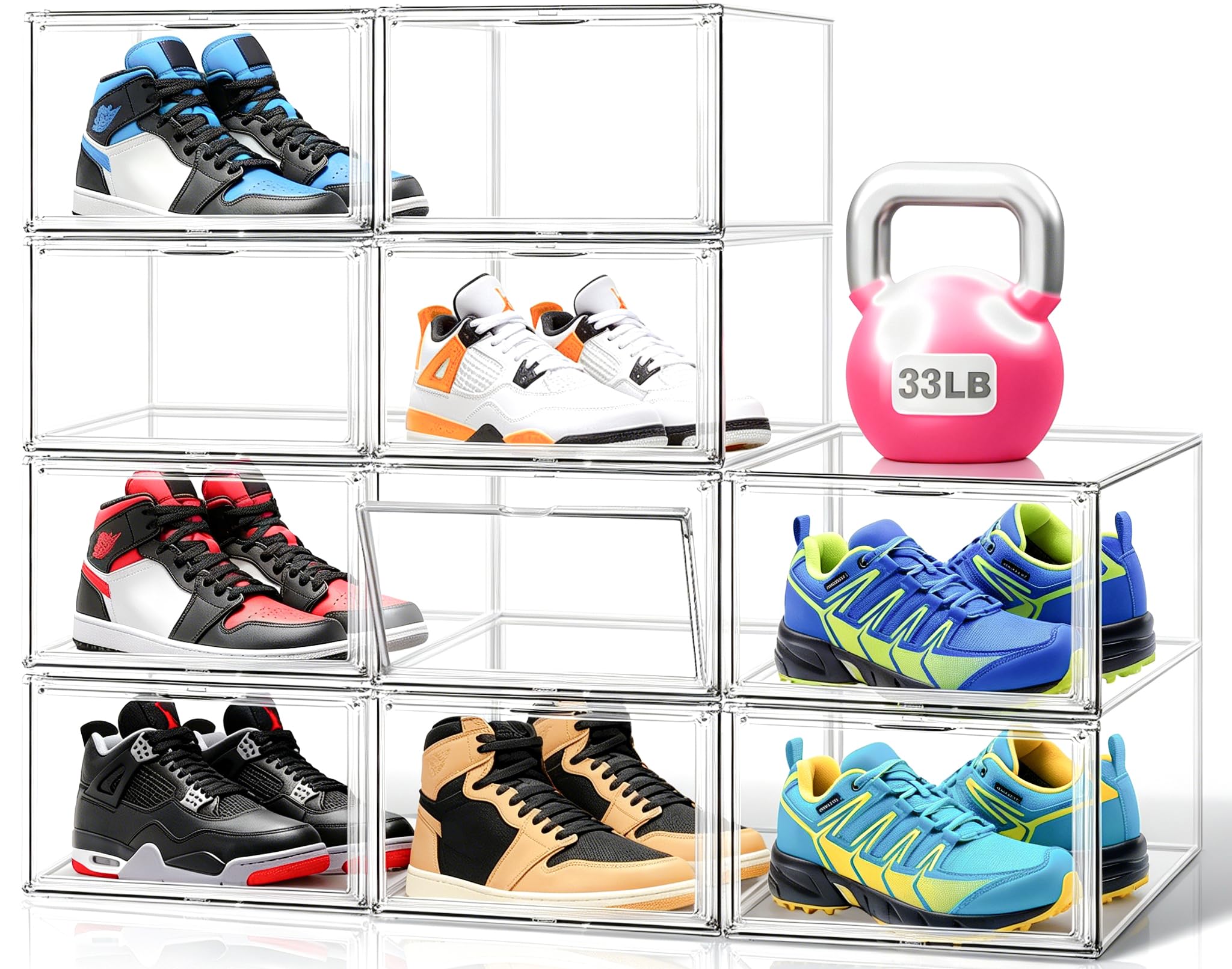viny_13 　Jordan Acrylics Shoes Box Amazon.com: 1 Pack Clear Acrylic Shoe Storage Boxes Stackable,Size
