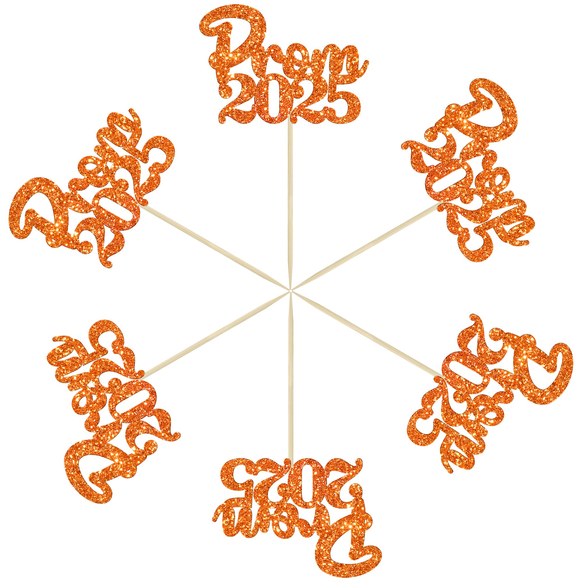 Gyufise 24Pcs Prom 2026 Cupcake Toppers Prom Decorations 2026 Graduation Cupcake Picks Class of 2026 Cake Decorations for 2026 College Graduation Prom Party Decorations Orange - Image 3