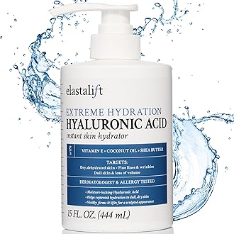 Hyaluronic Acid Moisturizer Body Lotion | Anti Aging Skin Care Body Cream & Face Lotion Diminishes Look Of Wrinkles, Sagging Skin, Crepey Skin, Cellulite, Stretch Marks, Dry Skin, 15 Fl Oz