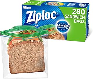 Ziploc Sandwich and Snack Bags for On the Go Freshness, Grip 'n Seal Technology for Easier Grip, Open, and Close, 280 Count