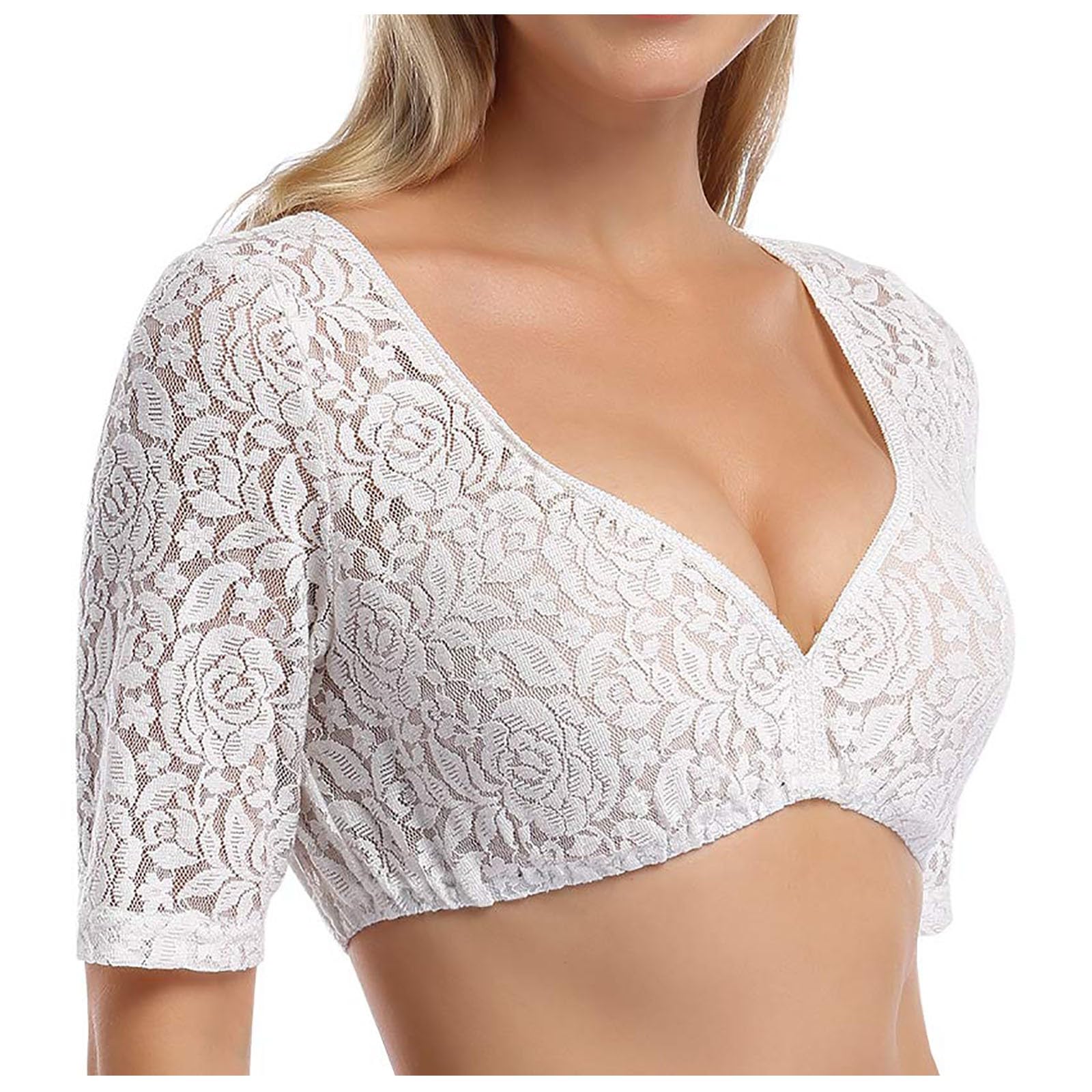 Generisch Dirndlblusen Für Damen Trachtenbluse Damen Dirndl Bluse Damen Transparent Mit Dirndl Bluse Spitze Bayerischem Trachtenmieder Schlicht Spitze Oberteile Blusen Für Oktoberfest Und Festnächte