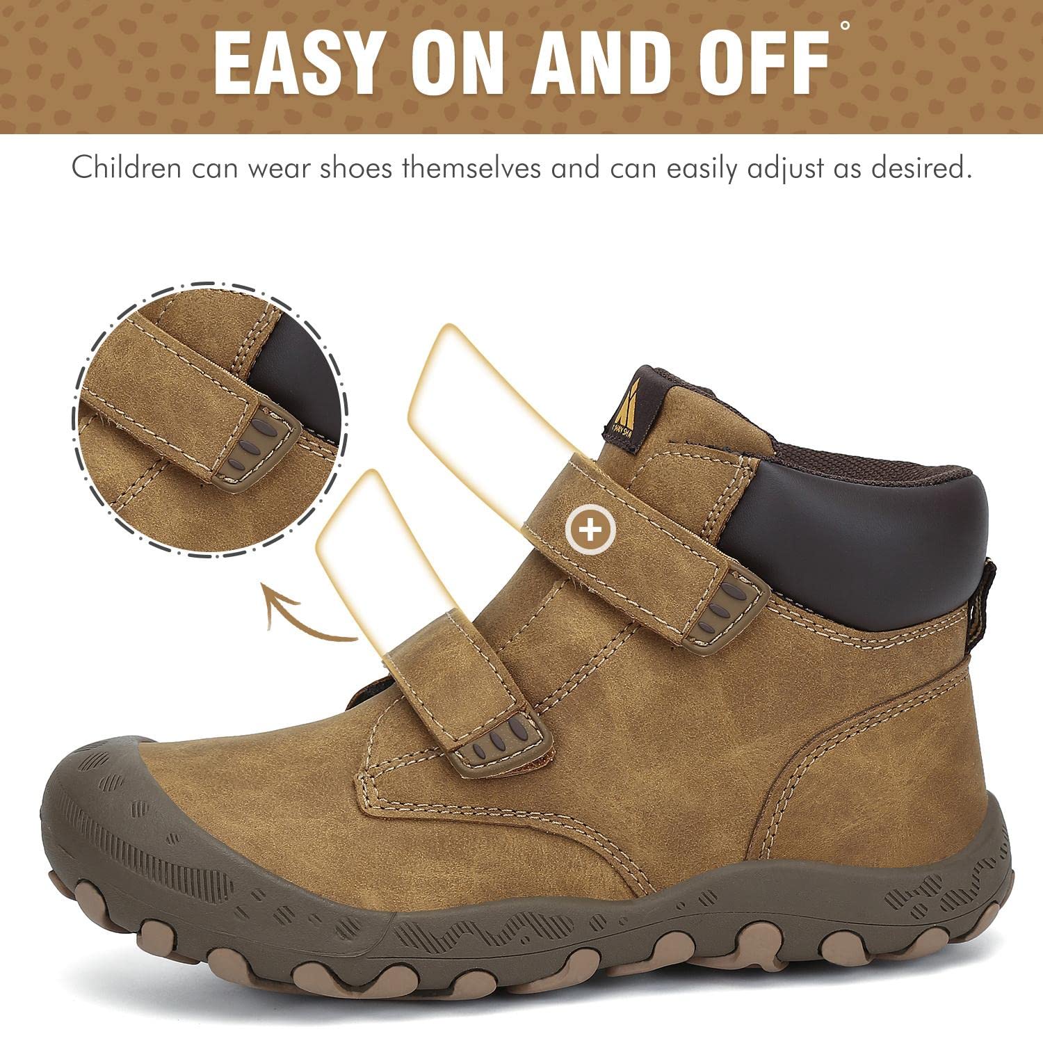 Mishansha Chaussures de Randonné Enfants Légères Bottes de Trekking Antidérapantes Respirant Chaussures de Marche pour Garçon et Fille, Brun Cacahuète, 31 EU