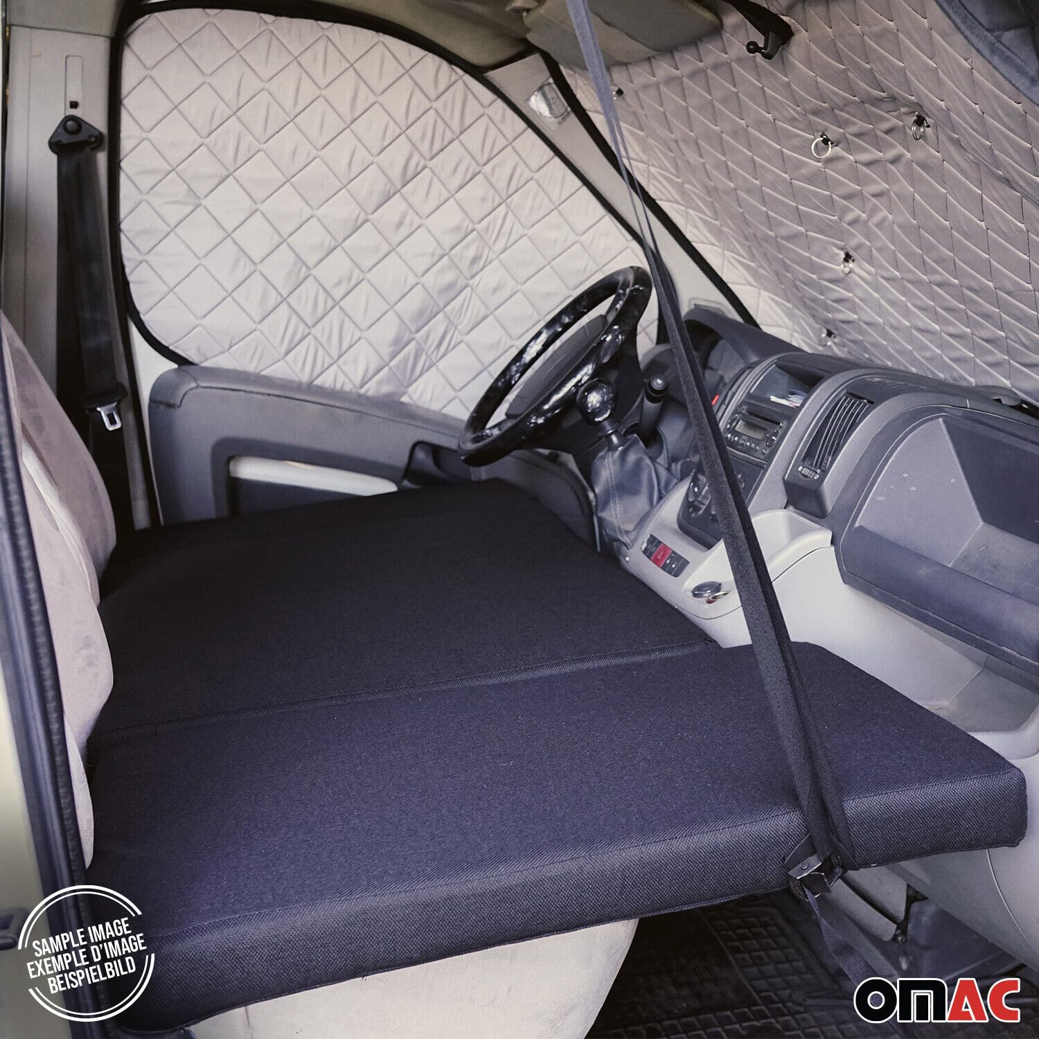 OMAC Camper Bett Fahrerhausbett Matratze kompatibel mit Ford Transit 2006-2014 Polyester Schwarz