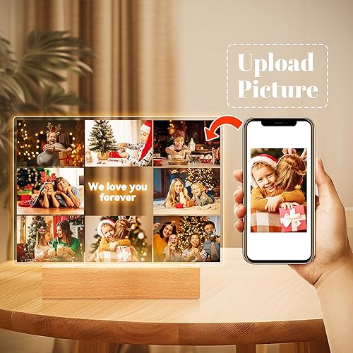 Miniatura 2 de Marcos de fotos personalizados con fotos, marco de fotos personalizado, marco de fotos personalizado con luz nocturna, regalos de fotos