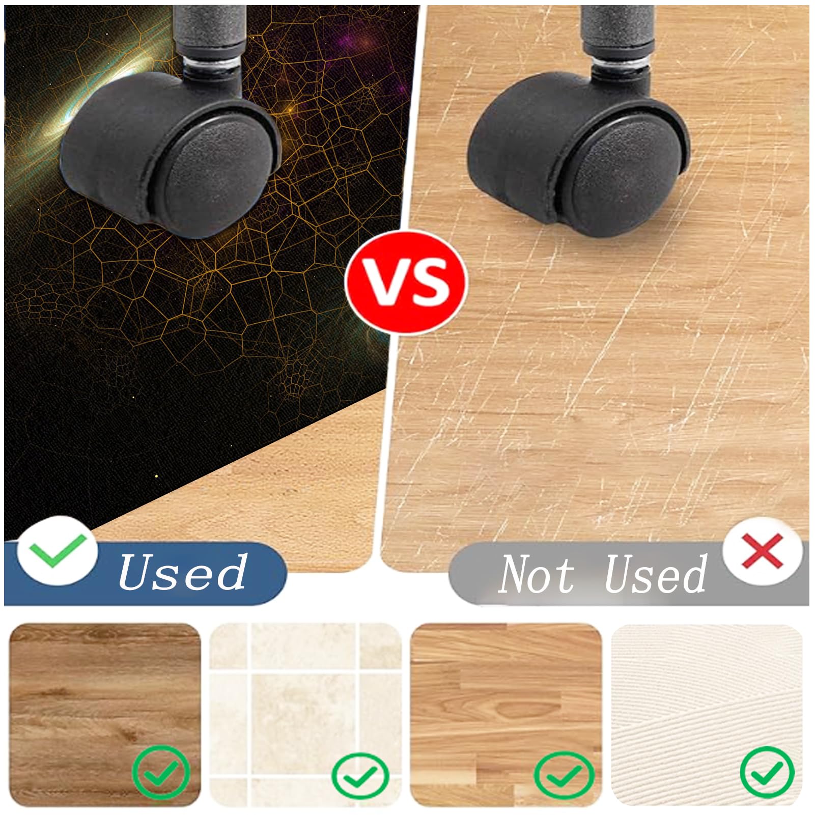 90 x 120 cm Gaming Tappeto Sedia Tappeto salvapavimento Antiscivolo Tappeto per Sedia Gaming per pavimenti in legno Tappeto Protettivo Sottosedia Tappetini per Sedie Ufficio Tappeto Sedia con Ruote