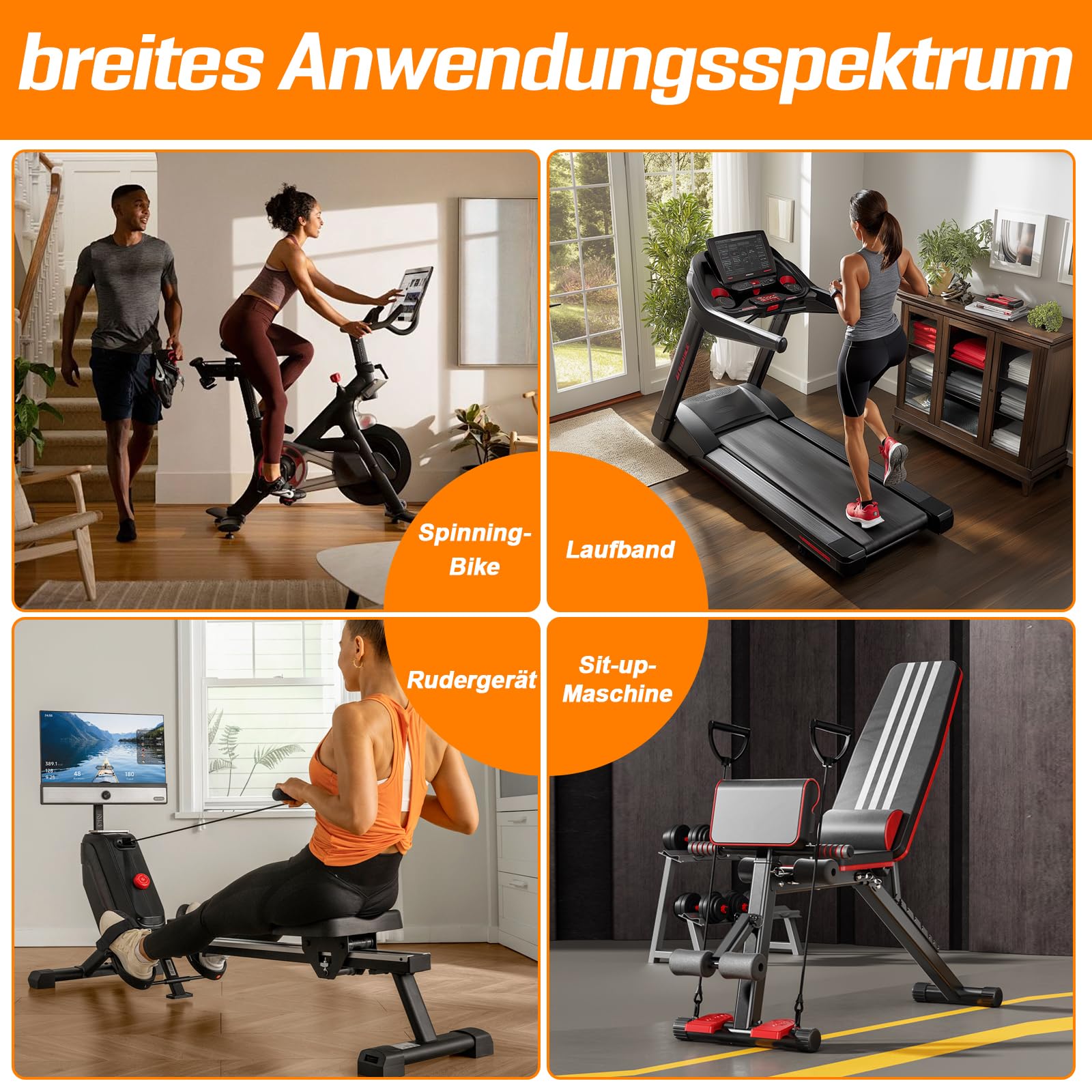 Bodenschutzmatte Fitnessgerät, Faltbare Laufband Matte 150×61 cm, 8 mm TPE Trainingsmatte rutschfest, Geruchsneutral Stoßdämpfend Wasserfest Sport Matte für Laufbänd, Ellipsentrainer (150×61×0.8cm)