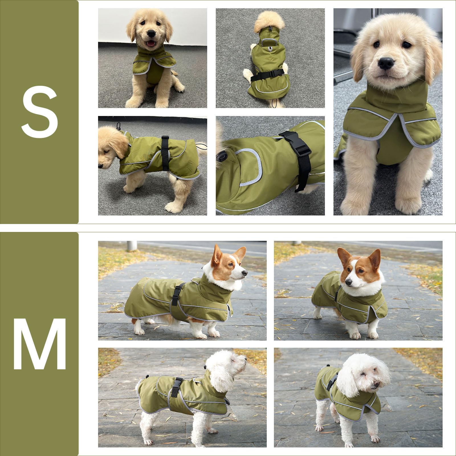 Impermeabile Cappotto Cane - Riflettente Cappottino Chiusura Regolabile, Adatta Tutte Stagioni - Protezione Confortevole Durante Attività All'aperto (L)