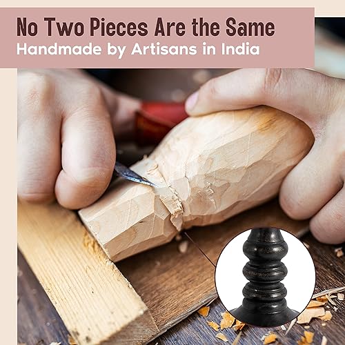 Miniatura 5 de Portavelas grandes para velas de pilar, pilares decorativos rústicos compatibles con velas que funcionan con pilas, pilar alto de madera para casa