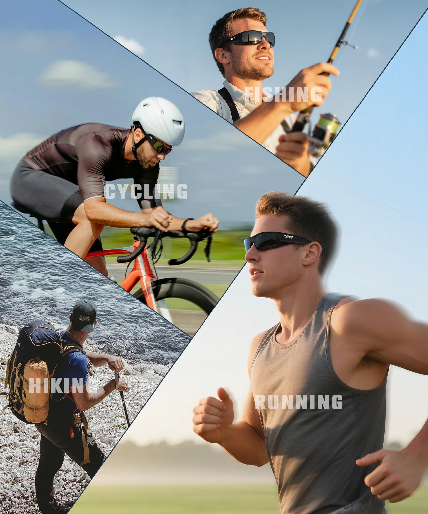 Gafas de sol deportivas polarizadas para hombre: gafas de sol envolventes para hombre, para pesca, ciclismo, correr, protección UV400