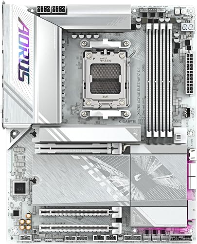 GIGABYTE X870E AORUS Elite WIFI7 Ice Carte mère - Prend en Charge Les processeurs AMD Ryzen 9000, VRM numérique 16+2+2 Phases, jusqu'à 8200 MHz DDR5 (O.C.), 3X PCIe 5.0 + 1x PCIe 4.0, Wi-FI 7 - 2