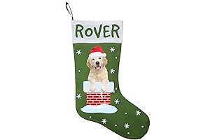 Personalized Golden Retriever Christmas Stocking: A Festive Treat for Your Furry Friend