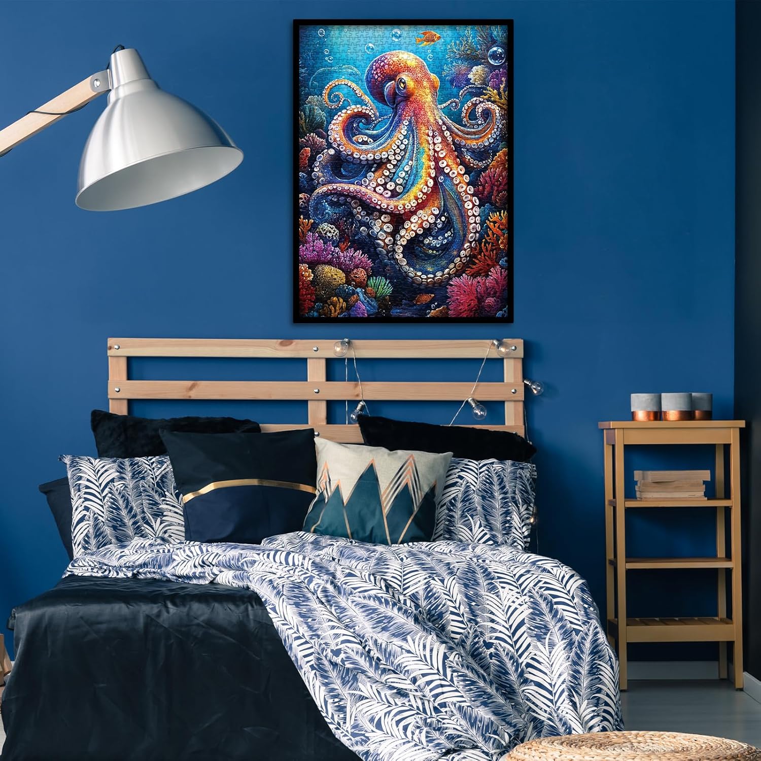 Ocean Octopus Magic Puzzle 1000 Pieces for Adults, Nature Colorful Sea Coral Jigsaw Puzzle, Under The Sea Animal Art Puzzle