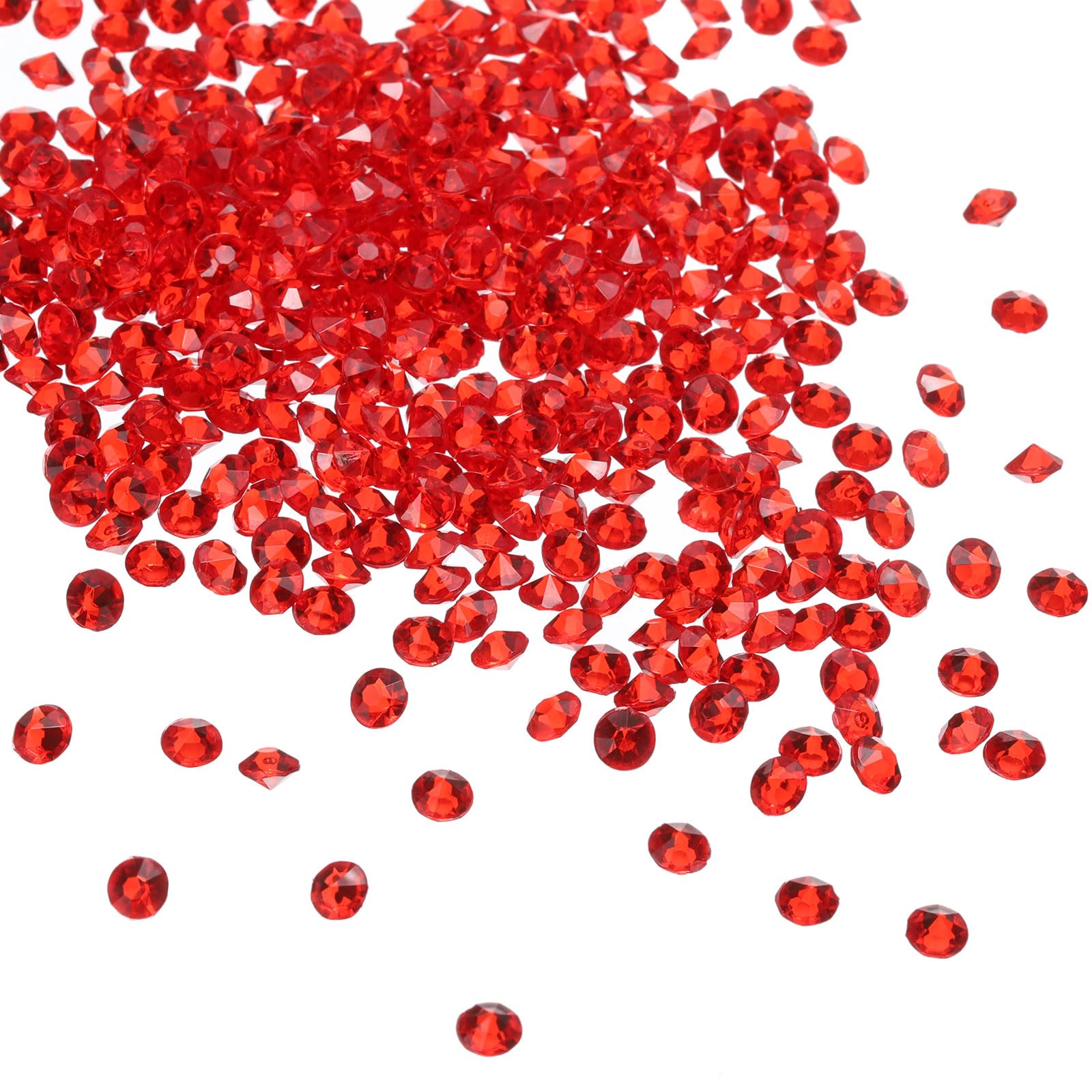 PATIKIL 5000 Pieces Transparent Diamond Crystal 4.5mm Acrylic Wedding Diamonds Table Scatter Confetti Vase Fillers Gems for Table Centerpiece Bridal Shower Party Red