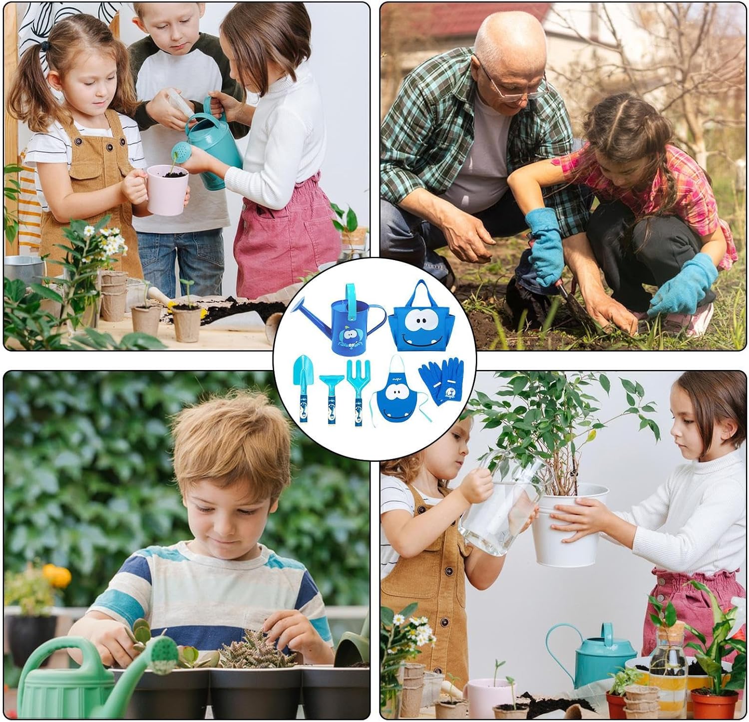 Genérico Gardening Tools for Kids - Spade for Aerating and Planting | 7 Pieces Gardening Tools for Kids | for Balcony Patio Farm Nursery 3 to 8 Years Old Flower Garden &