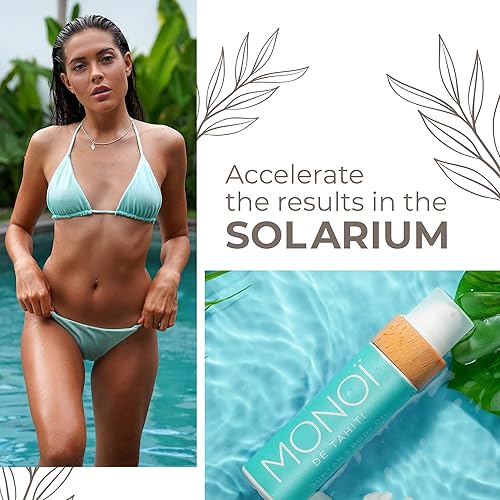 Miniatura 8 de COCOSOLIS MONOI - Acelerador de loción para cama bronceadora - Aceite de bronceado orgánico con vitamina E y monoi de Tahití - Loción bronceadora