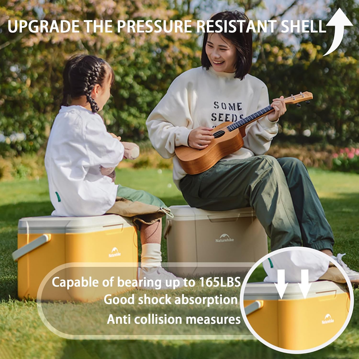 Naturehike Cooler Box, 16.5 gal (5 L) Capacity, 48 Hours Cold Retention, 3 Layer Temperature Lock, Thick PU Insulation Layer, Cold Insulation, Food Grade Material, High Airtightness, 165.3 lbs (75 kg