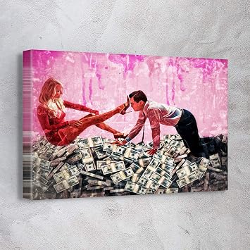 Awesometik" Leonardo Dicaprio - Wolf of Wall Street - Costly Barries - Special Collections Canvas Print Wall Art, Office Decor. Ready to Hang. Made in USA 24L x 18W