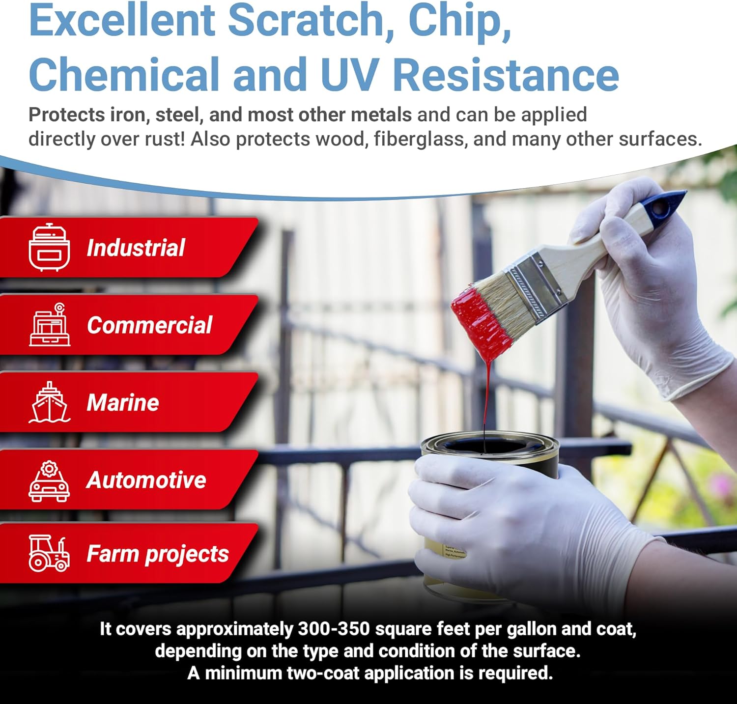 RUST BULLET DuraGrade Color - Red - 5 Gallon - Advanced Technology Corrossion Control, Rust Inhibitor & Protective Coating, Exceptional Adhesion, UV Resistant