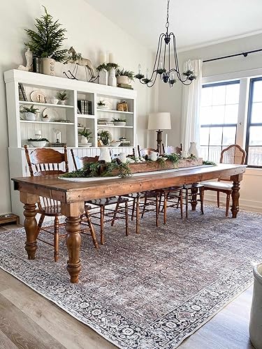 Miniatura 9 de Kemer Collection - Alfombra de pasillo de cocina, lavable a máquina, estilo vintage, envejecida, desteñida, oriental bohemia persa con bordes