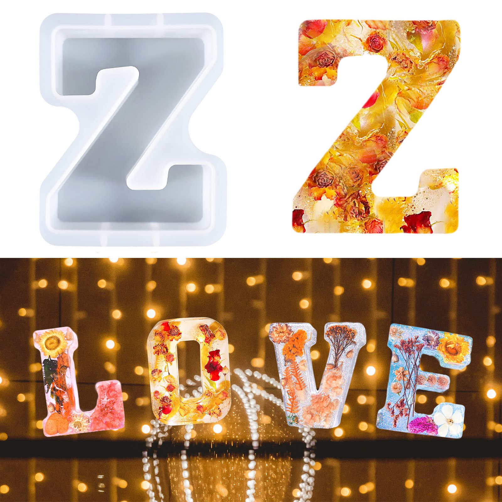 7-in Large Letter Mould for Resin 26 Capital Letter Alphabet Epoxy Mould