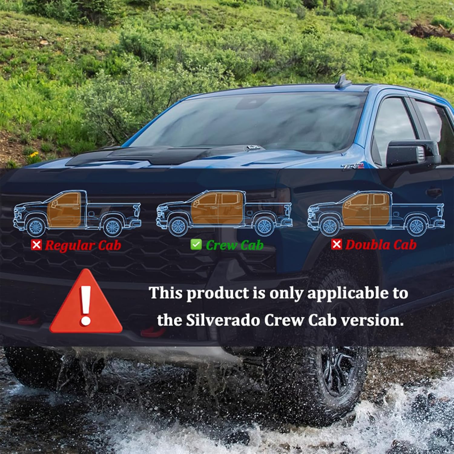 Car Door Panel Cover Trim Rocker Panels For Chevrolet Silverado 2019-2025