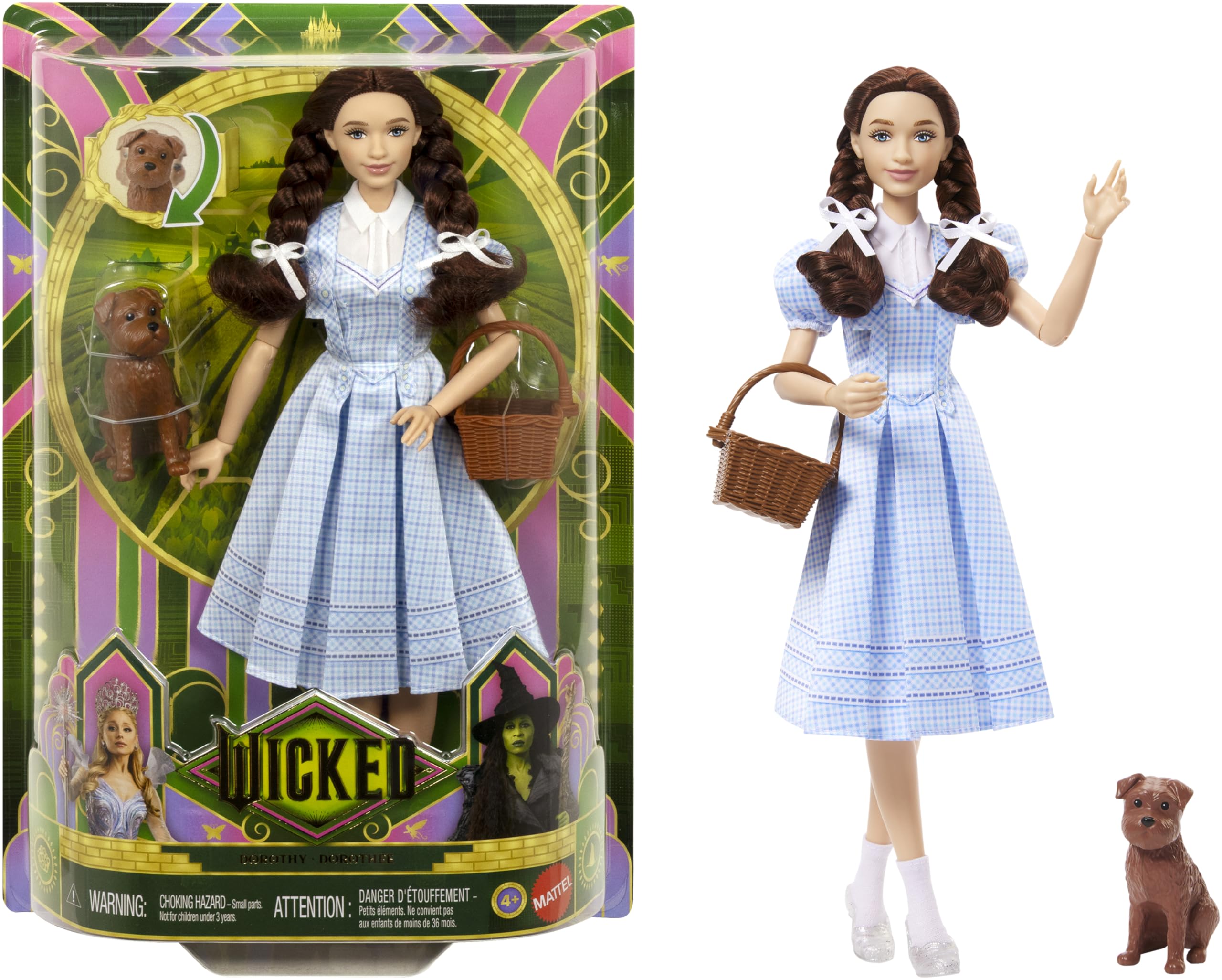Mattel Wicked – Muñeca Glinda Coleccionable De La Película “For Good” Con Vestido De Satén, Accesorios Y 11 Puntos De Articulación