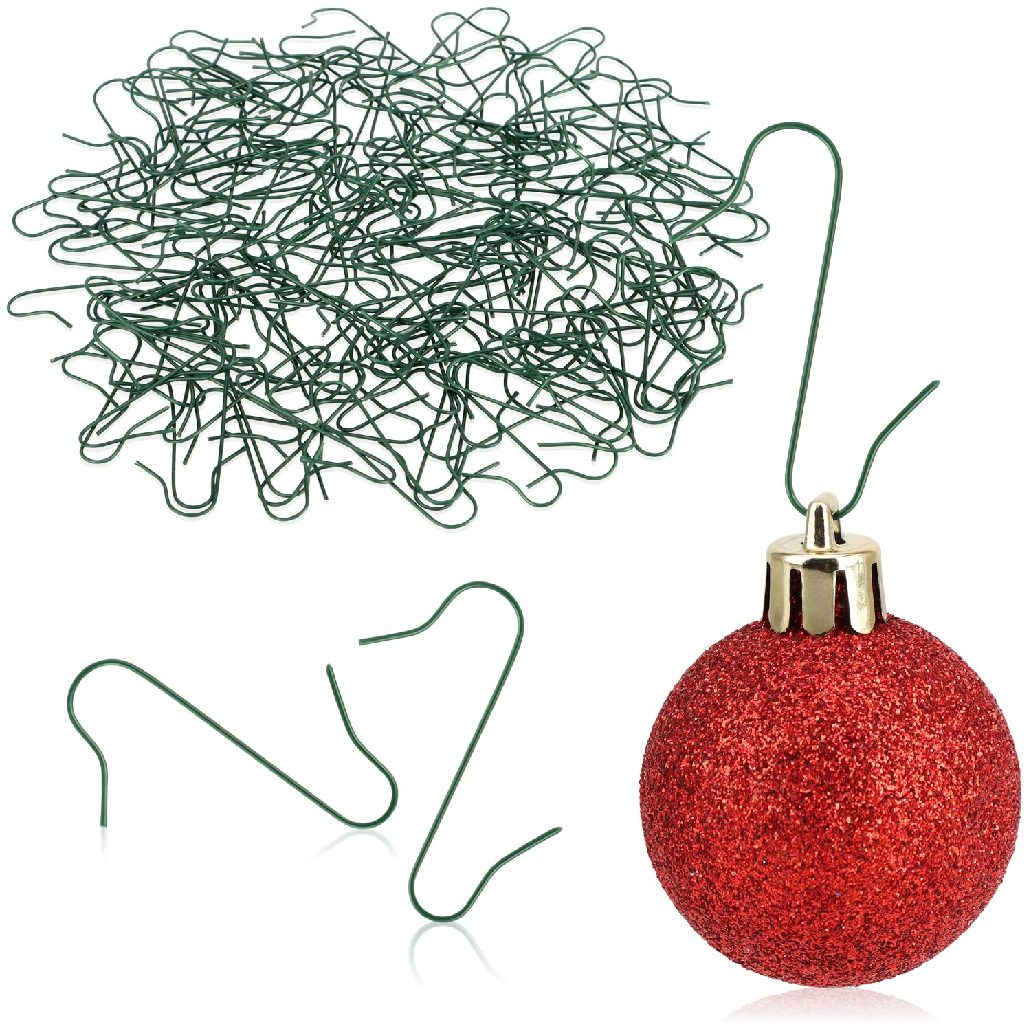 COM-FOUR® 150x hooks for Christmas tree decorations - Double hooks for Christmas tree decorations - Perfect for decorative pendants