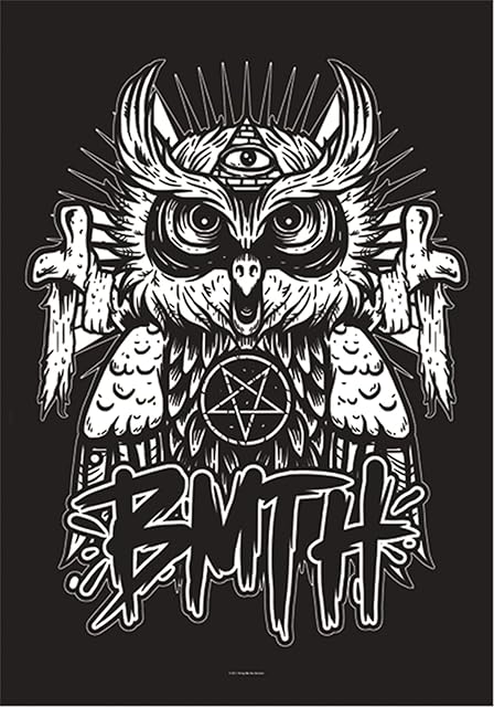 Heart Rock Original Bring Me The Horizon Owl, Fabric, Multicoloured, 110 x 75 x 0.1 cm