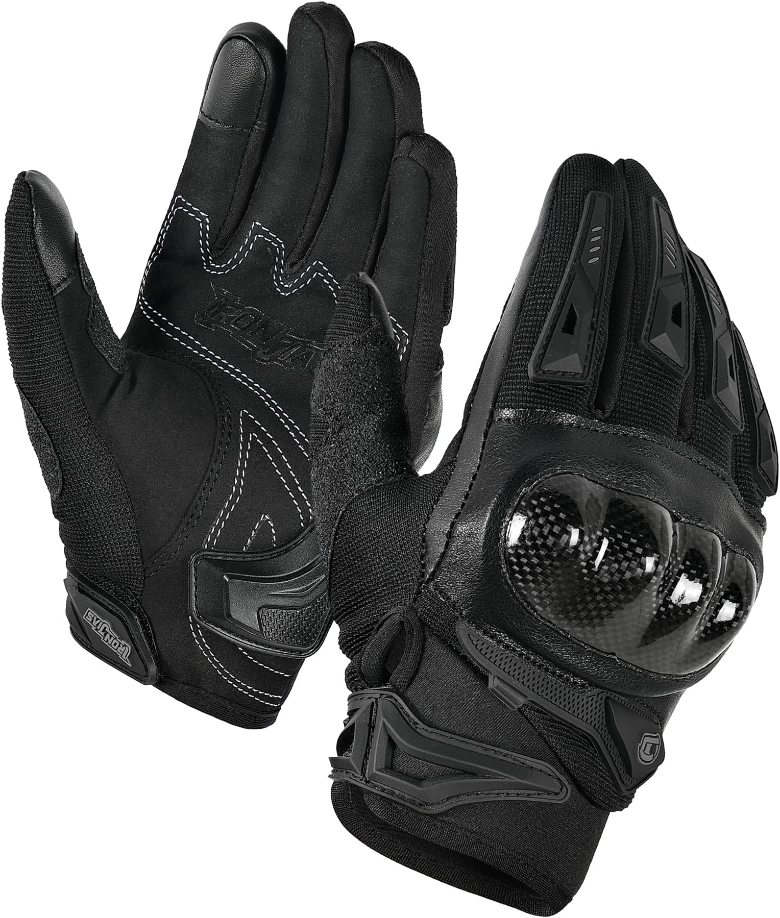 IRON JIA'S Motorcycle Gloves for Men and Women, Summer Touchscreen Riding Gloves with Carbon Fiber Protection for Road Racing, Dirt Bike, BMX, ATV M