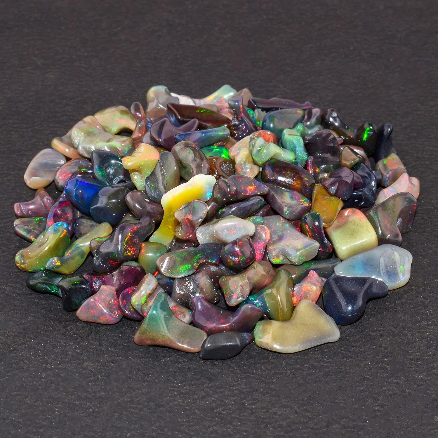 OdrillionGems 4pcs Black Ethiopian Opal Gemstone, Polished Fire Opal Stones, Jewelry Making, Loose Supplies, Energy Healing Crystals, October Birthstone, Jewelry Gemstones, DIY Crafts - Image 3