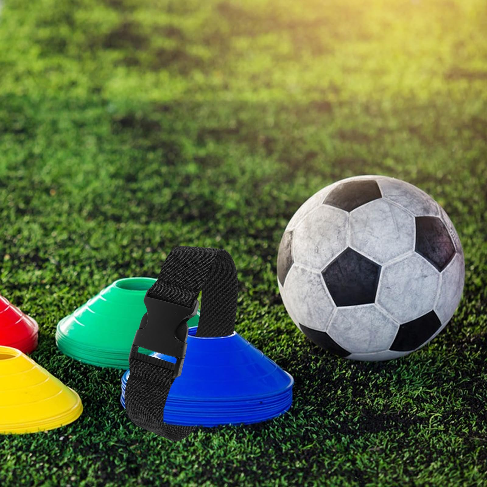LALAFINA 4 Pièces Sangle de Transport Réglable en Nylon pour Cônes de Football et Basketball, pour Entraînement en Extérieur et Rangement Facile