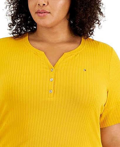 Miniatura 3 de Tommy Hilfiger Henley clásico acanalado manga 34 para mujer