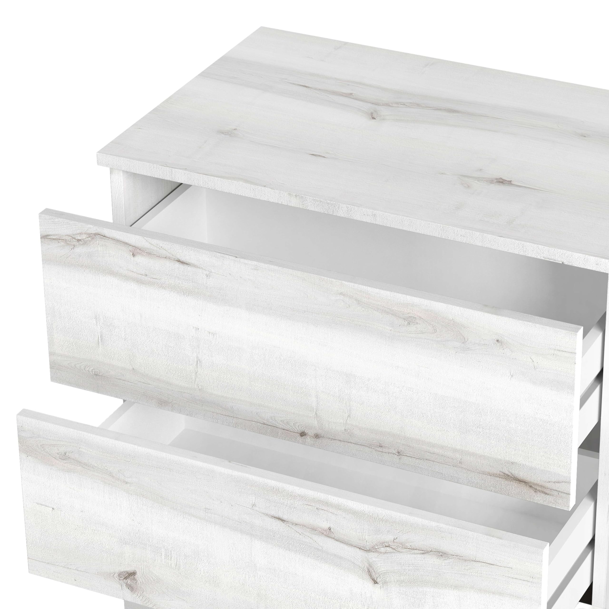 Sinfonier Cómoda 5 Cajones Mueble Cajonera Cómoda Alta Lyon Blanco Albo 62x111 cm
