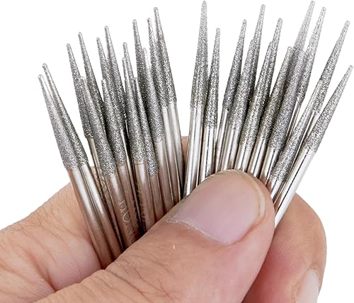 Miniatura 2 de JINGLING Cabezal de pulido de diamante de 0.093 in, brocas cónicas para tallar rebabas de 332 pulgadas, paquete de 30 unidades