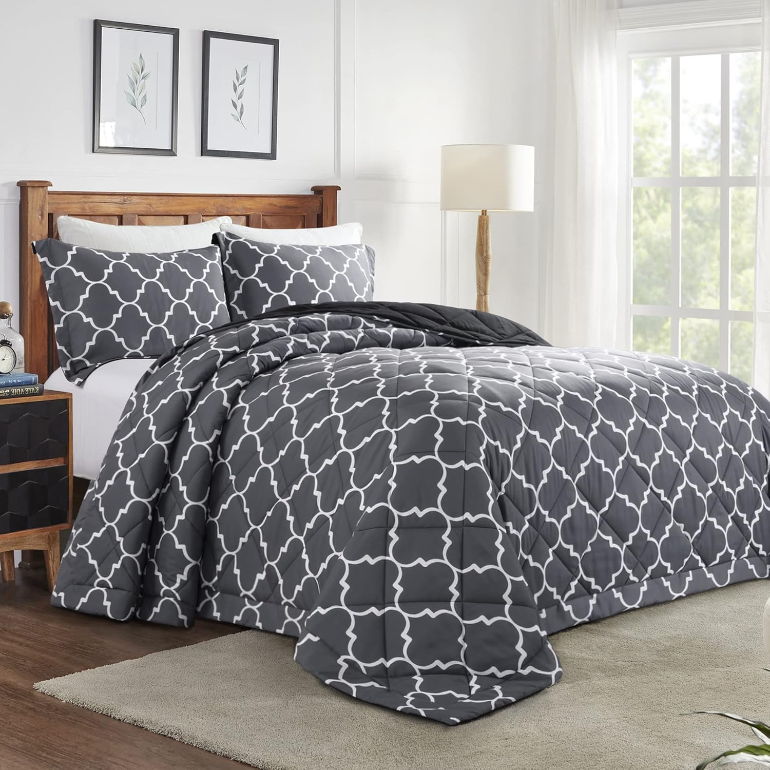 HOMBYS Oversized King Comforter Set 120x120, Ultra Soft Microfiber