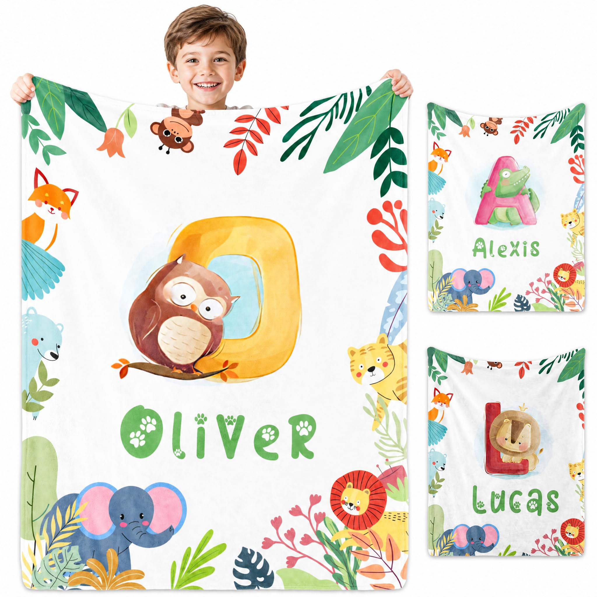 Personalized Baby Blanket with Name, Custom Baby Blankets for Boys