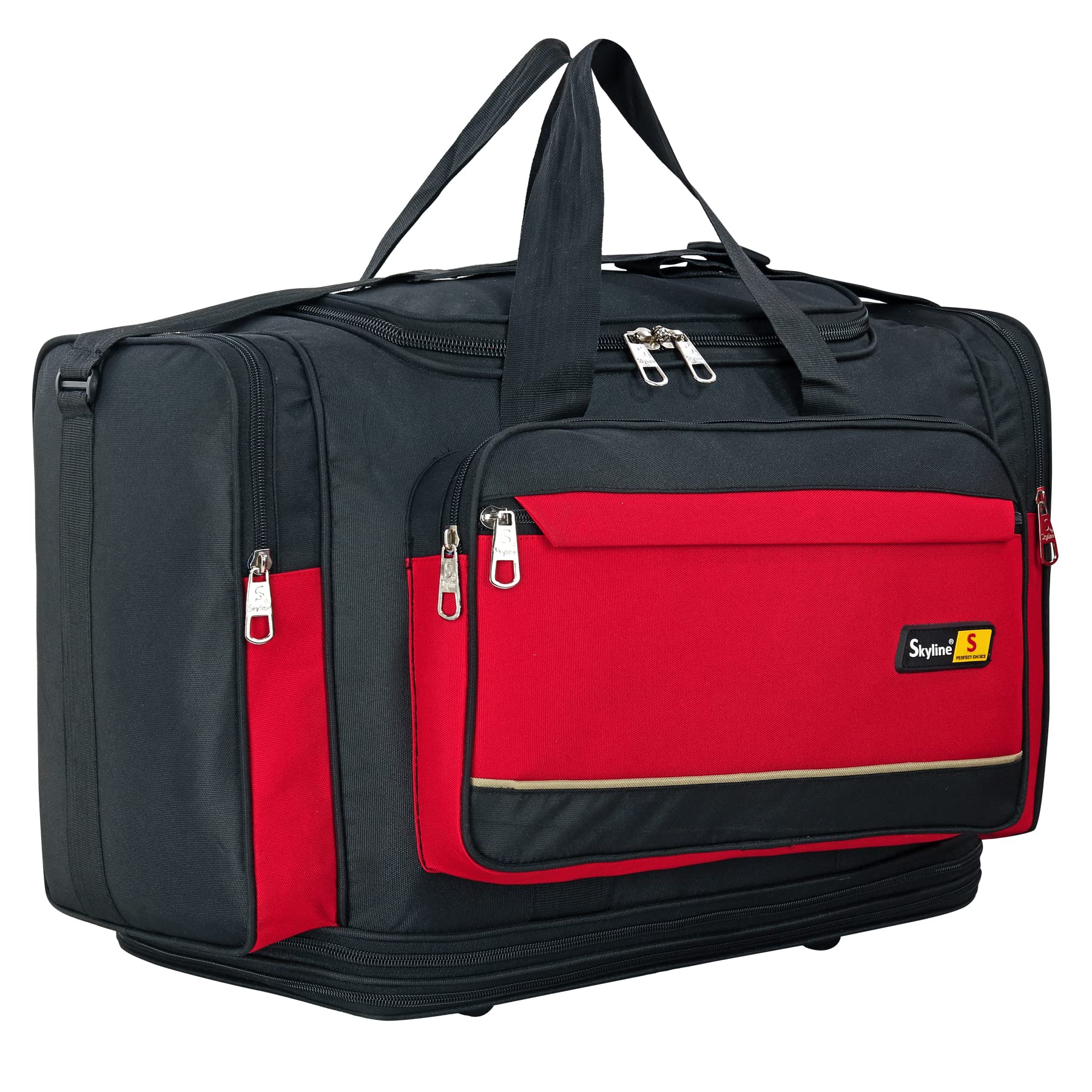 75L Polyester Travel Duffel Bag Duffel Without Wheels for Men and Women (RED)-image-42